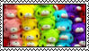 Stamp: Rainbow Gloomy Bear plushies