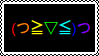 Stamp: Rainbow happy face emoticon with it's arms out