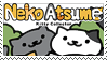 Stamp with the Neko Atsume logo and multiple cats from the game