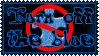 Stamp with a blue puzzle piece that reads 'Turn off the blue'