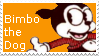 Orange stamp with Bimbo that reads 'Bimbo the Dog'