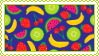 Stamp with a fruit patterns on it
