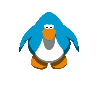 Blue dancing penguin from Club Penguin