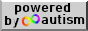 Site button that reads 'Powereved by autism' with a rainbow infinity symbol