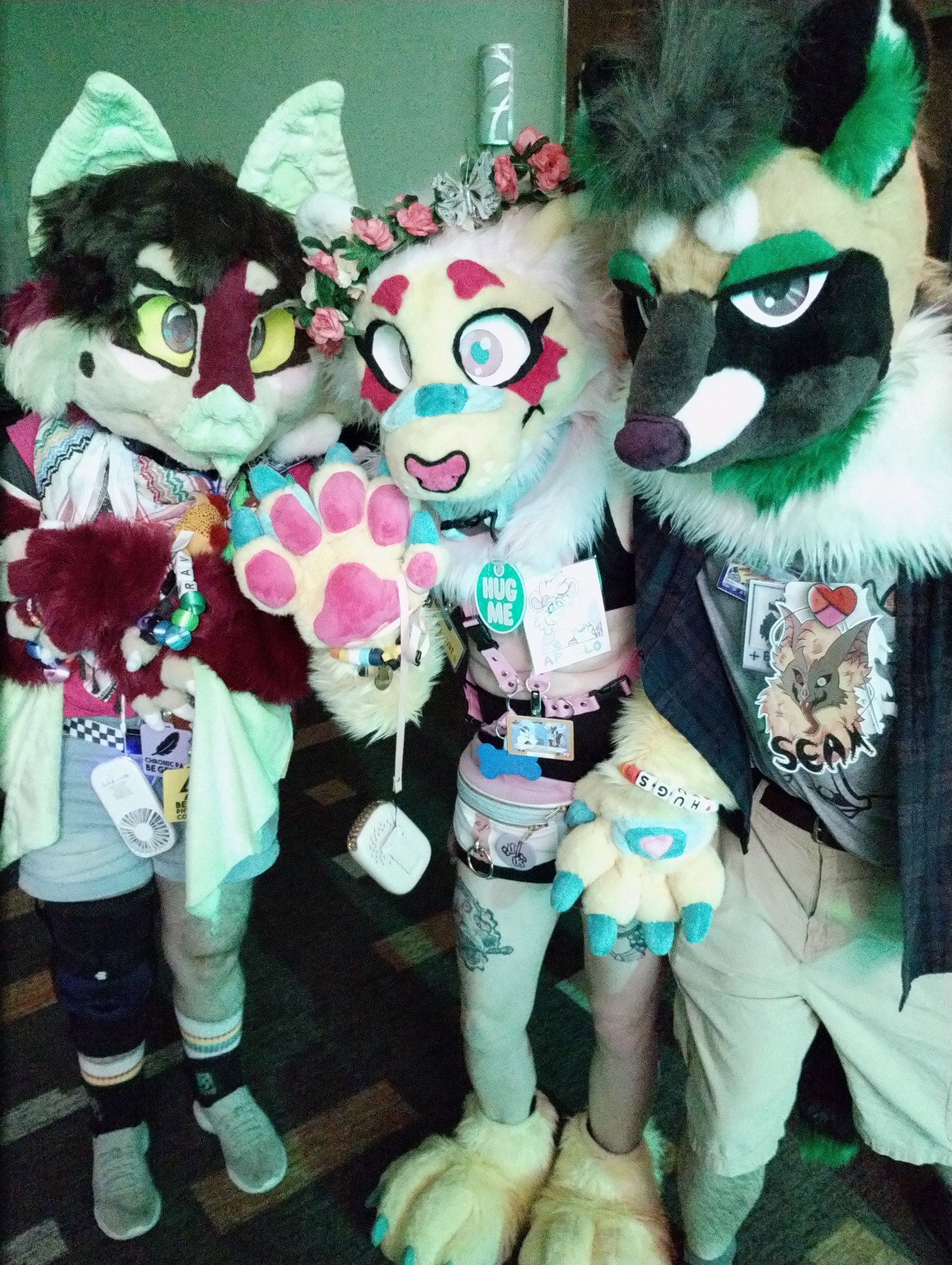 A group of fursuiters at the rave
